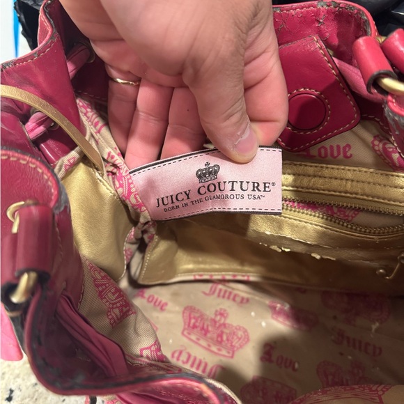 RARE Y2K VINTAGE Juicy Couture Pink Tote Bag velour - Picture 8 of 8